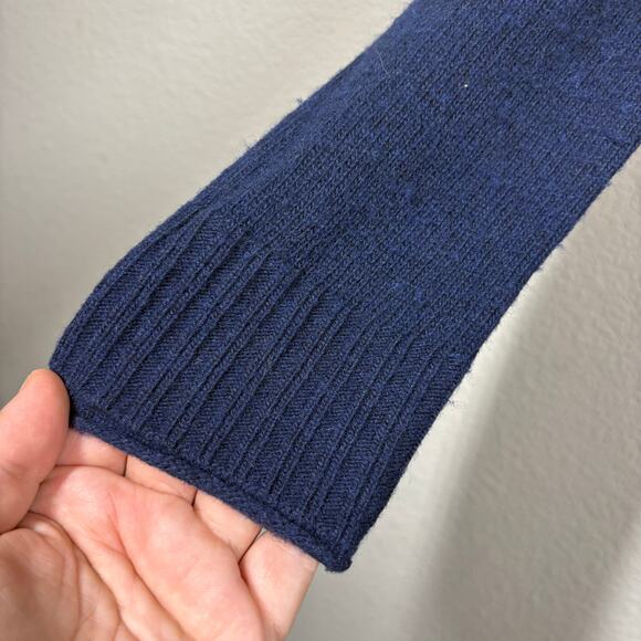 Jenni Kayne XS Everyday Wool Cashmere Knit Sweater Blue Crew Neck Long Sleeves - Picture 5 of 9